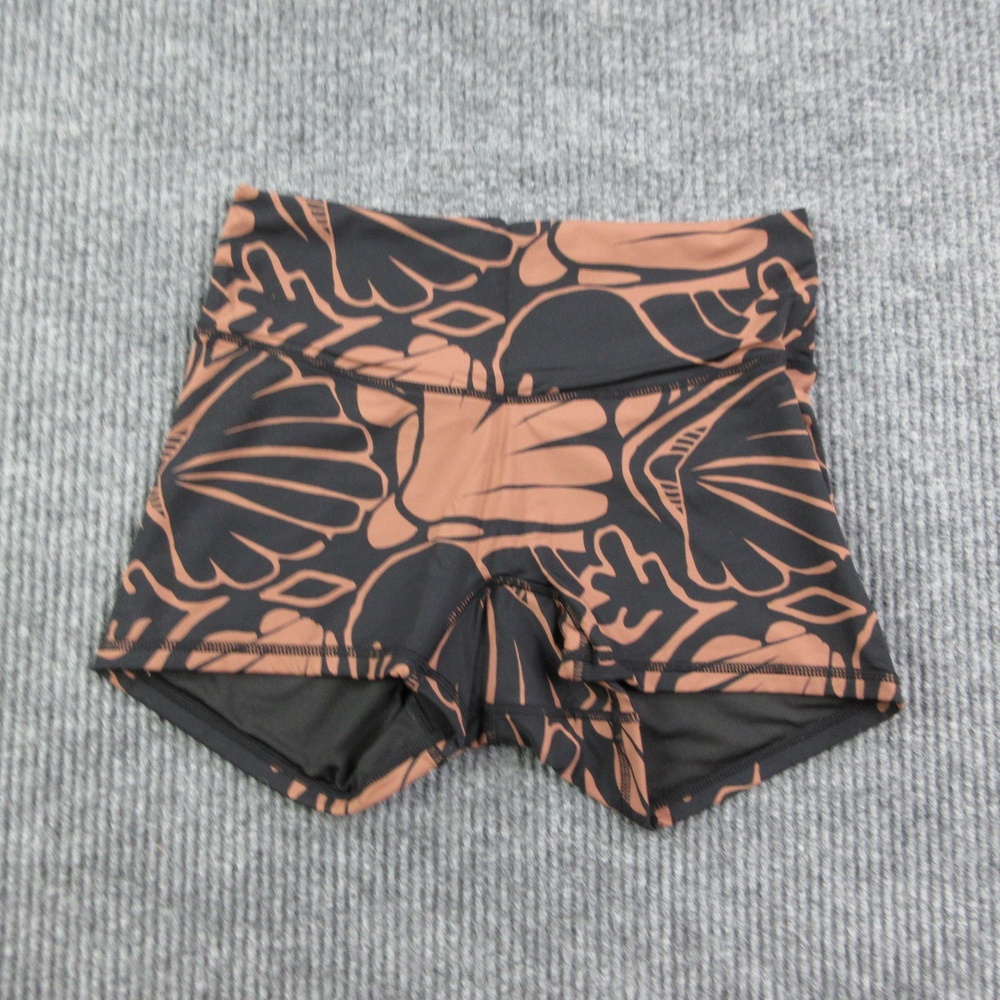 Salted Swim Shorts Womens L Brown Floral Lined Stretch Surf Short Comfort NWT